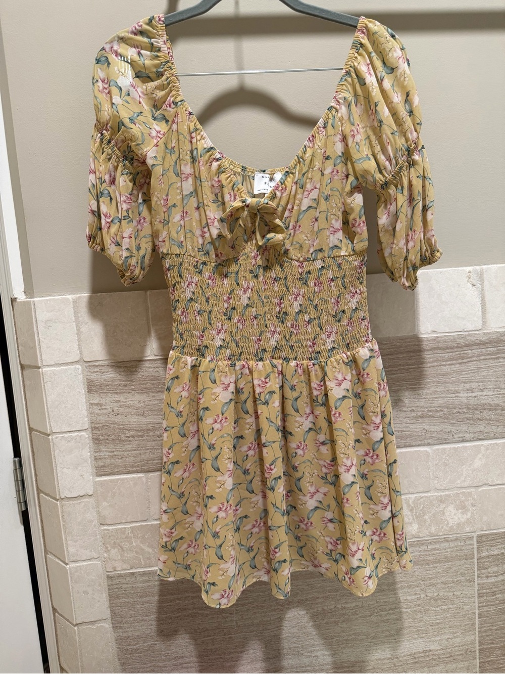 SABO Smocked Floral Casual Dress